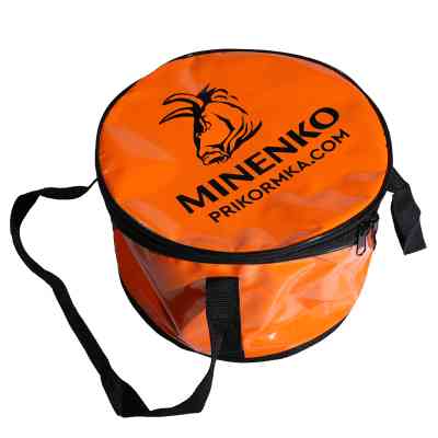 Ведро для прикормки мягкое с крышкой MINENKO D40 (бубен)
